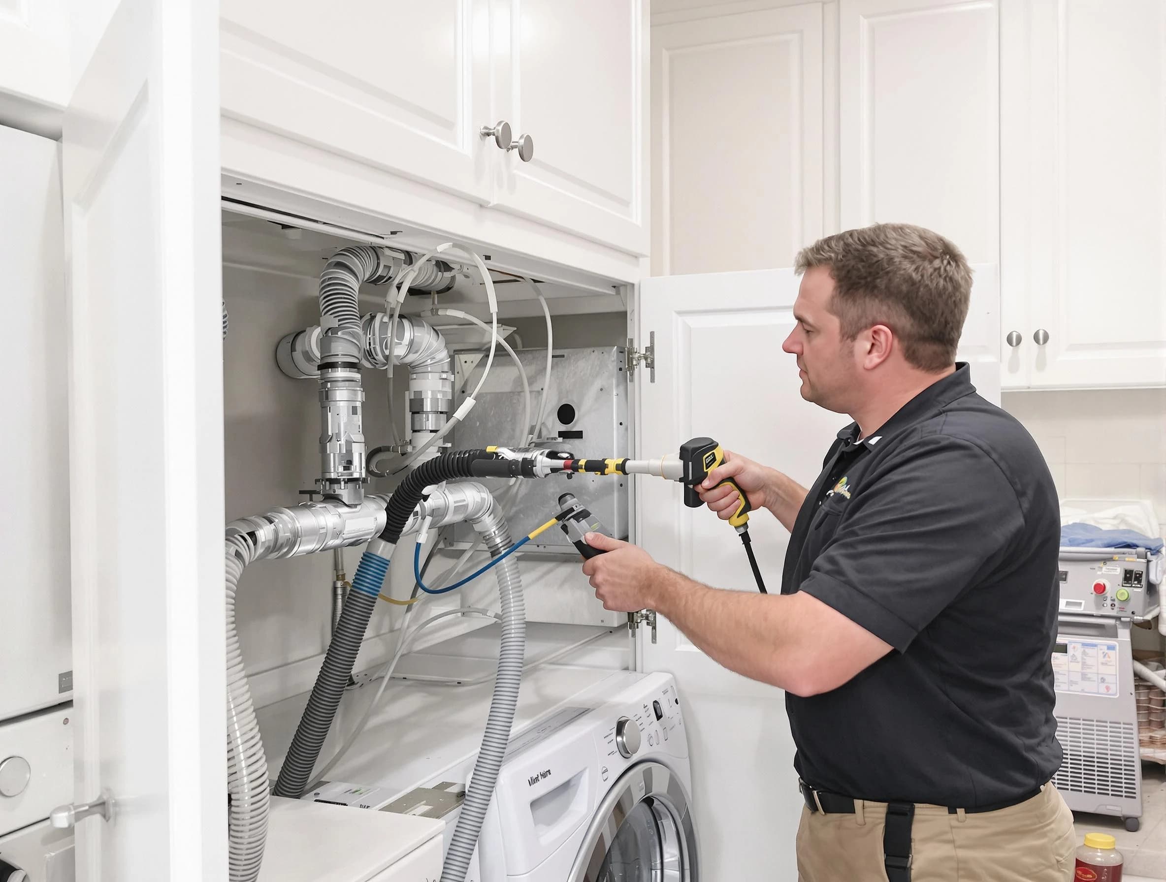 Lexington Dryer Vent Cleaning professional removing severe blockage from a clogged dryer vent in Lexington