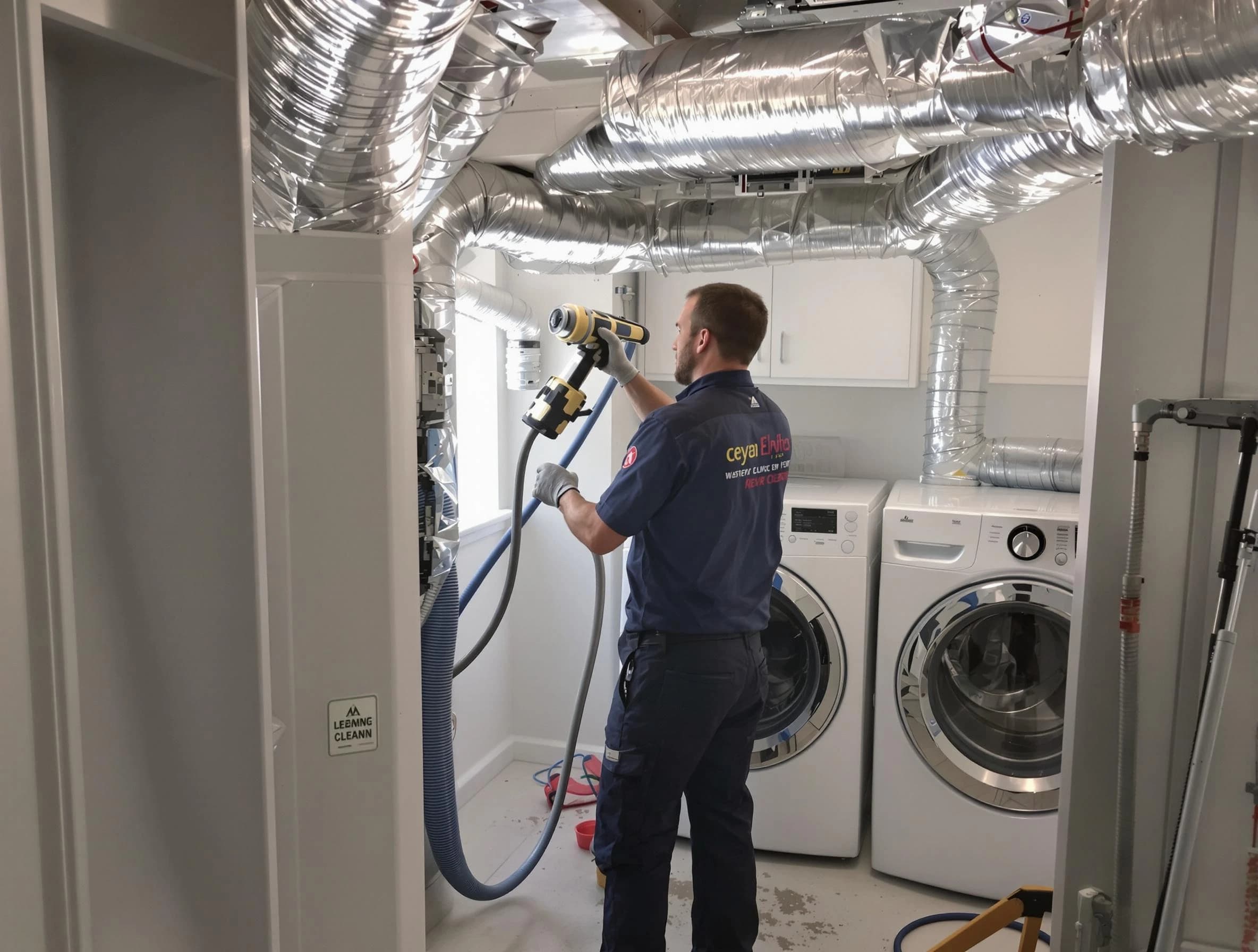 Lexington Dryer Vent Cleaning specialist using advanced equipment for thorough duct cleaning in Lexington