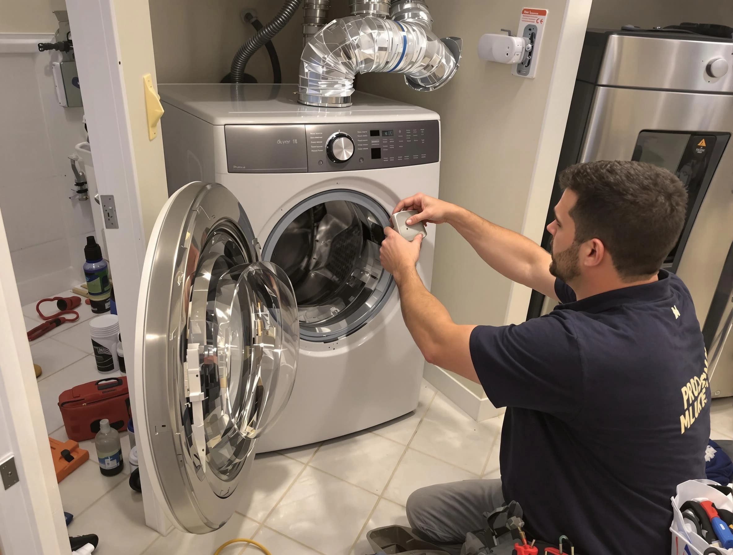 Lexington Dryer Vent Cleaning technician performing precise dryer vent hose installation in Lexington