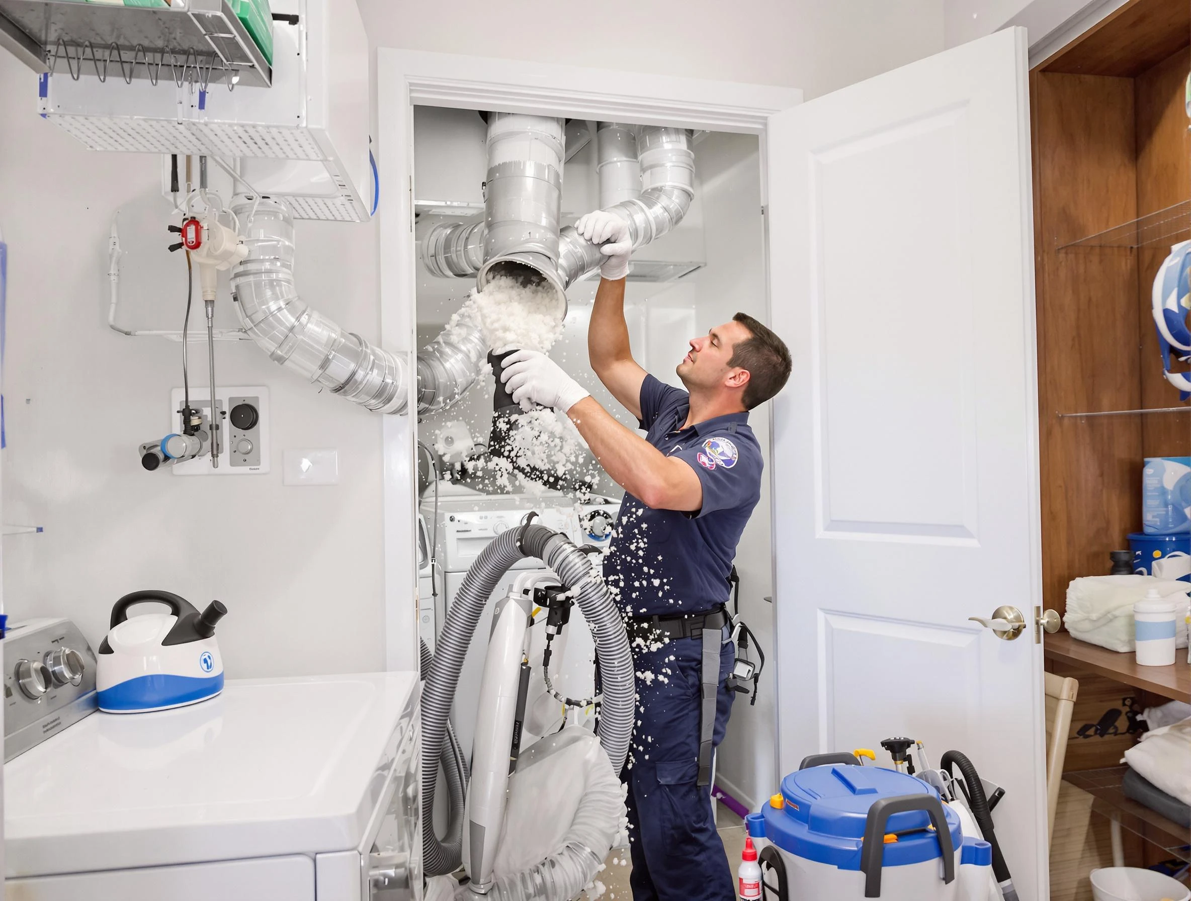 Lexington Dryer Vent Cleaning technician delivering thorough residential dryer vent cleaning service in Lexington